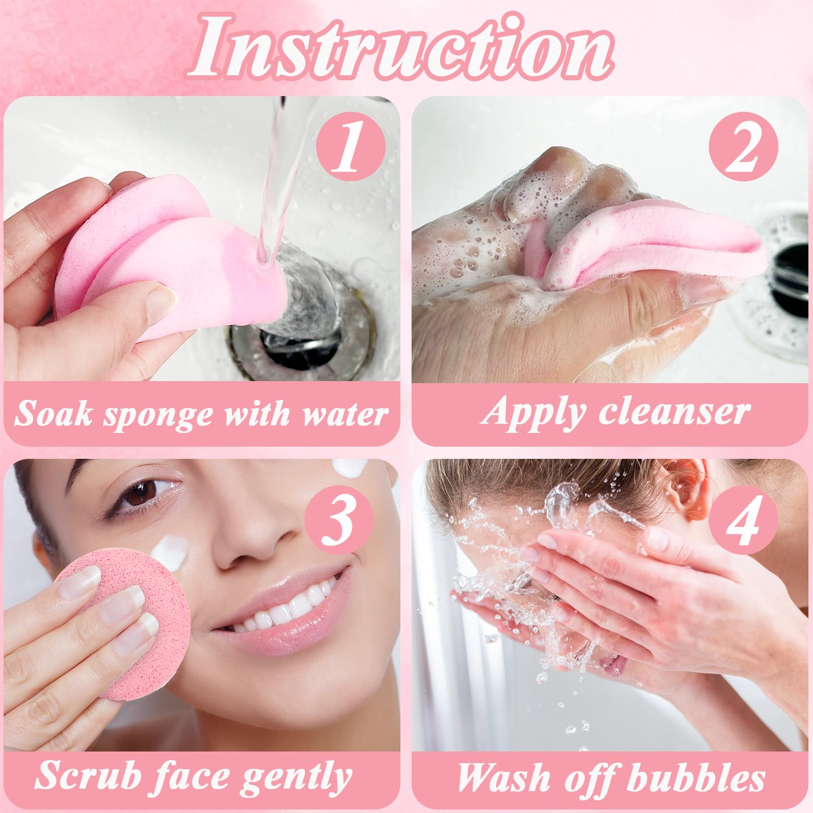 Ysanciuu face-cleansing sponge provides soft, absorbent lather with cleanser.