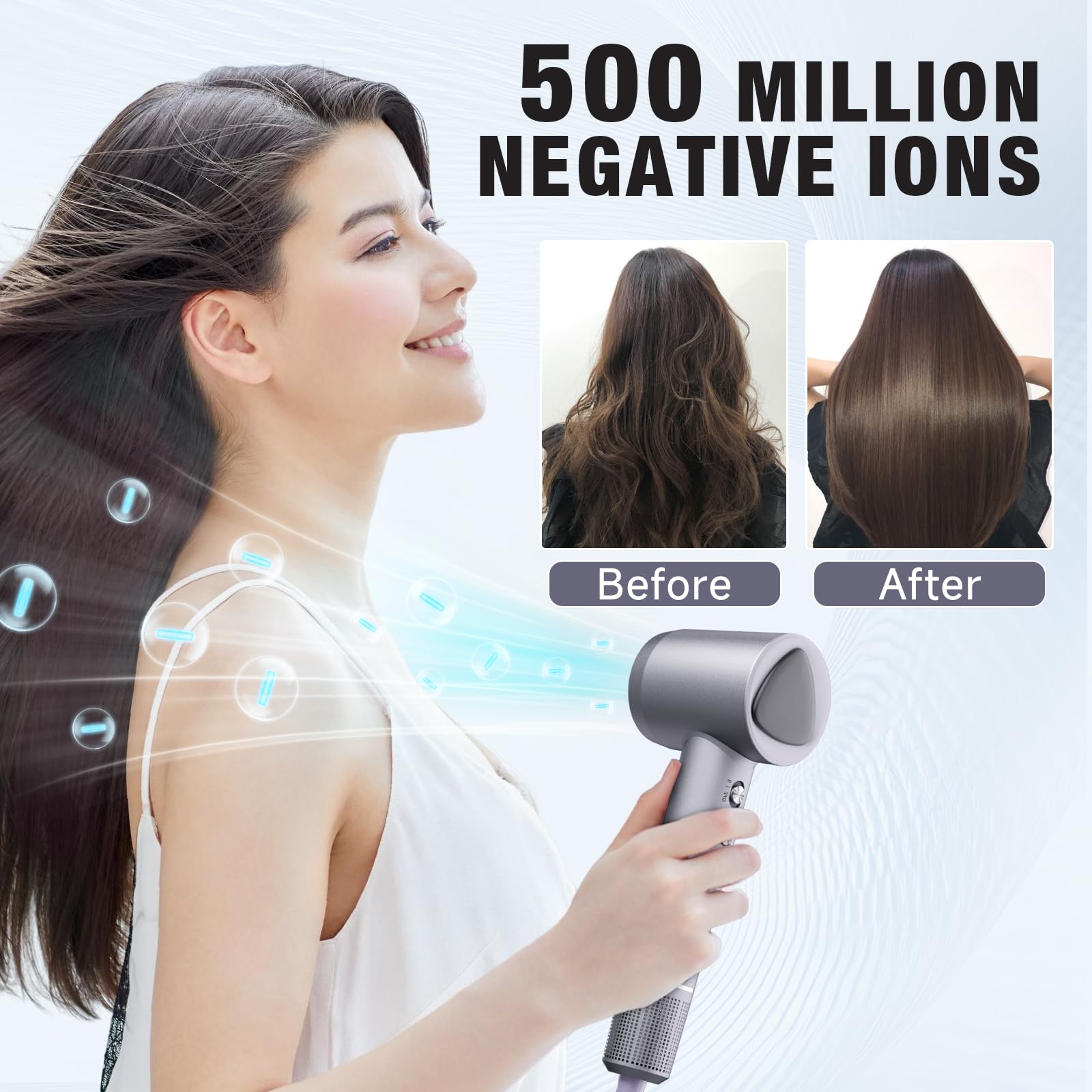 YSATERY hair dryer ionic-technology for frizz reduction and shine