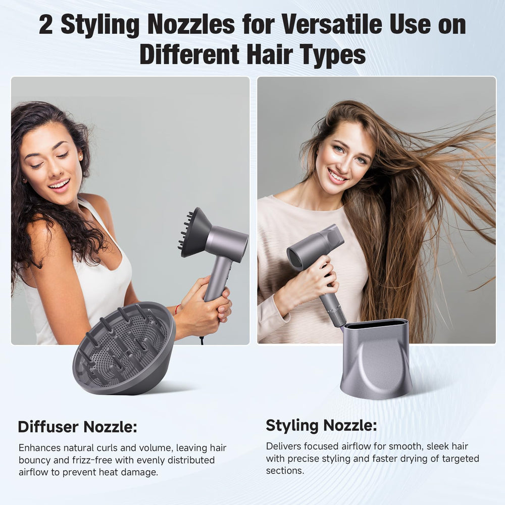 YSATERY hair dryer LED temperature control for customizable heat