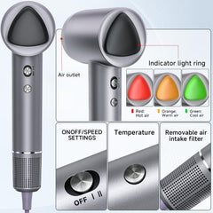 YSATERY hair dryer portable-lightweight design for travel
