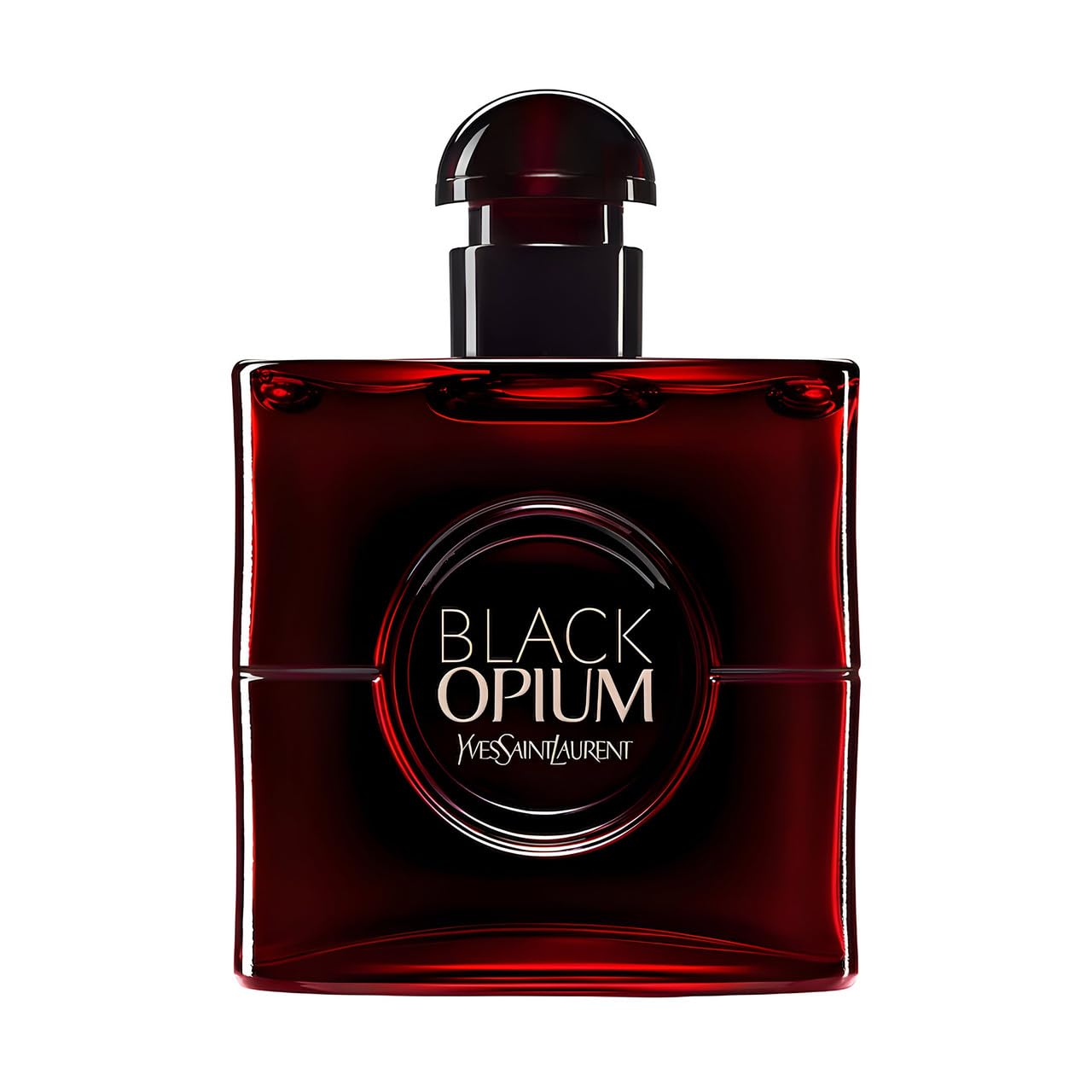 Yves Saint Laurent Black Opium Over Red bottle front view for an evening statement.