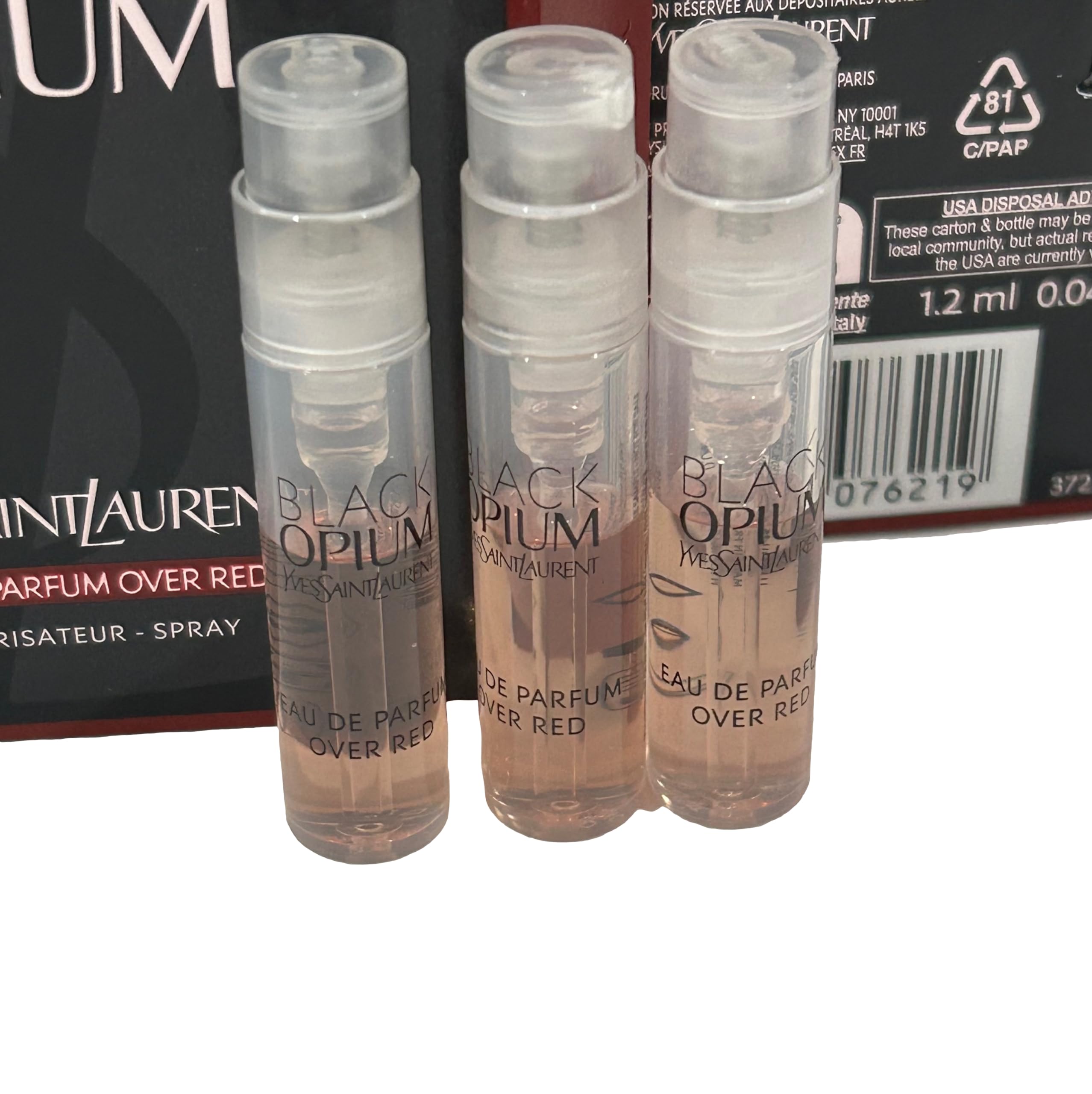 YSL Black Opium sample bottle close-up ideal for quick scent check