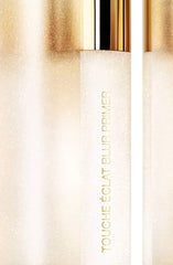 YSL Blur Primer Silver swatch showing light-reflecting particles enhancing glow.
