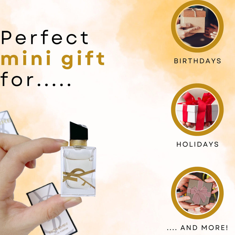 YSL Libre mini purse-size with bottle shows compact fragrance for daily use