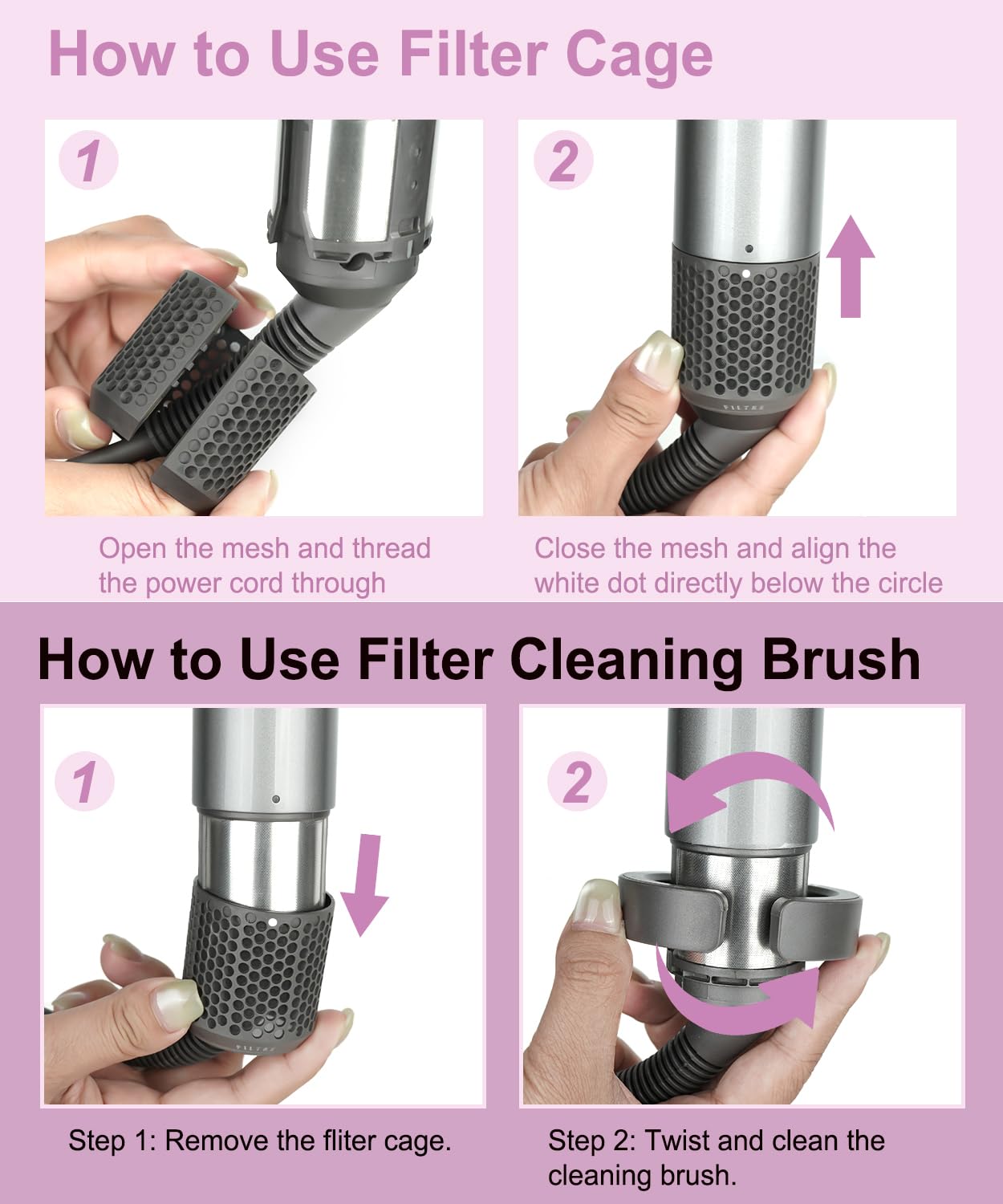 YTCHYYSK anti-tangle mesh reduces hair snag on the wand for easier styling.