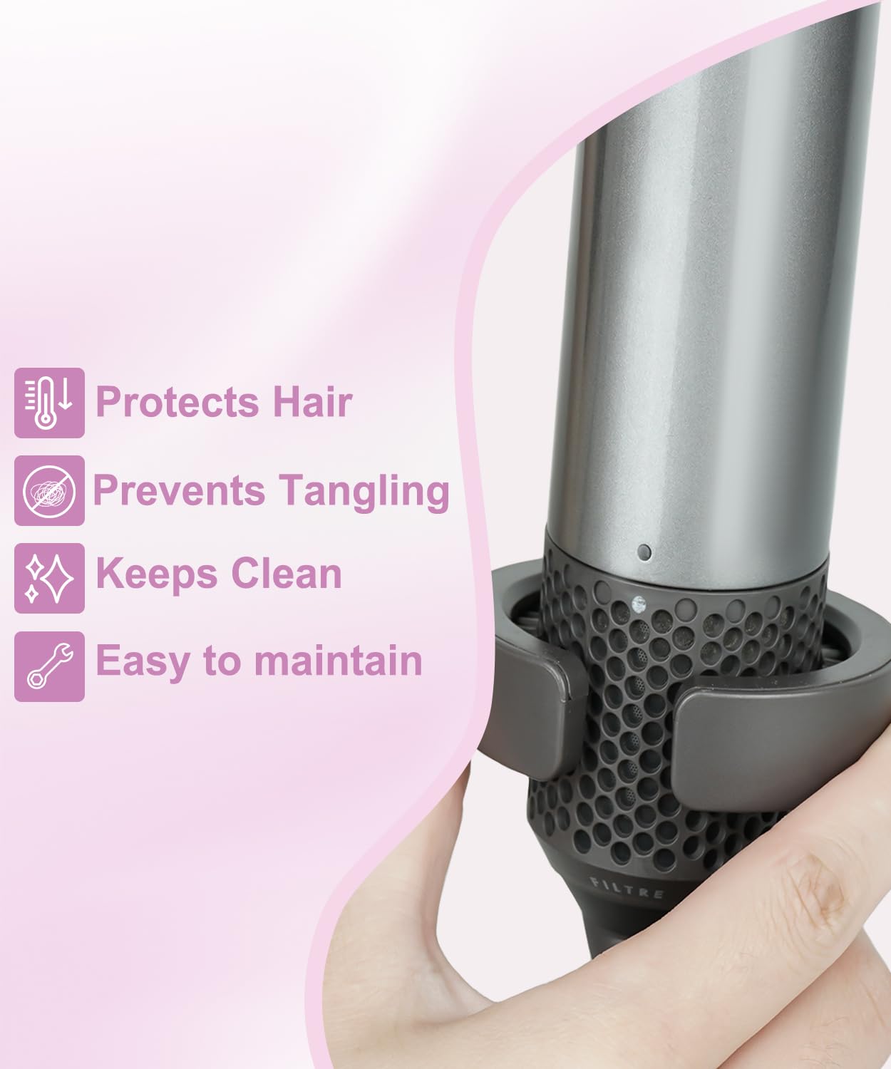 YTCHYYSK catches dust and debris to keep your Dyson Airwrap cleaner longer.