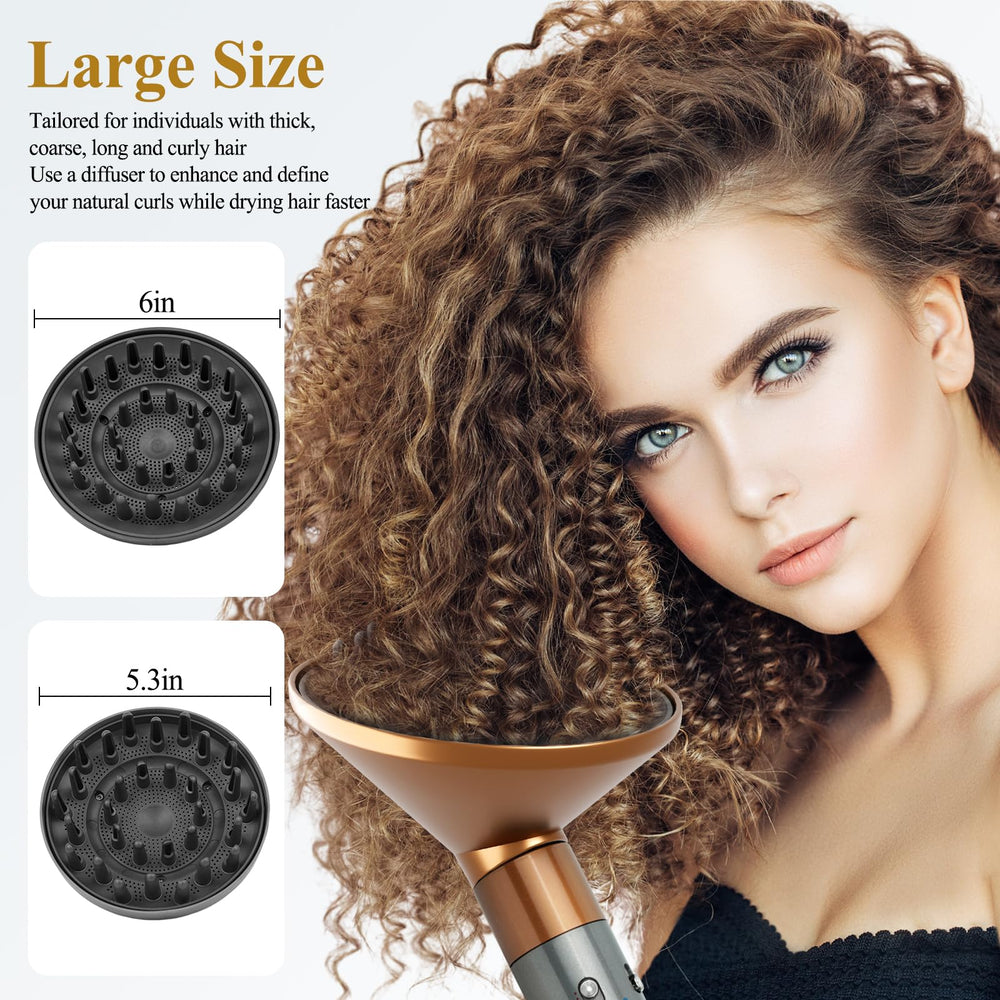 YTCHYYSK dyson airwrap-compatible diffuser nozzle enhances frizz control and uniform airflow.