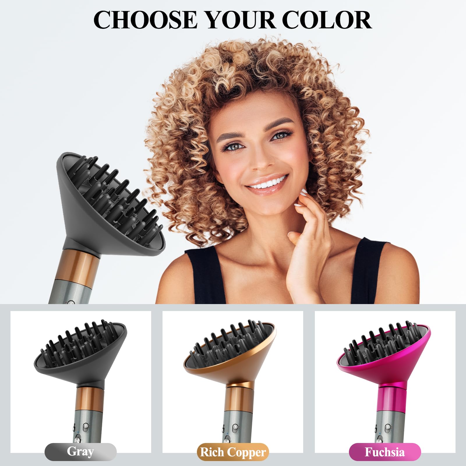 YTCHYYSK grey diffuser nozzle adds professional styling precision