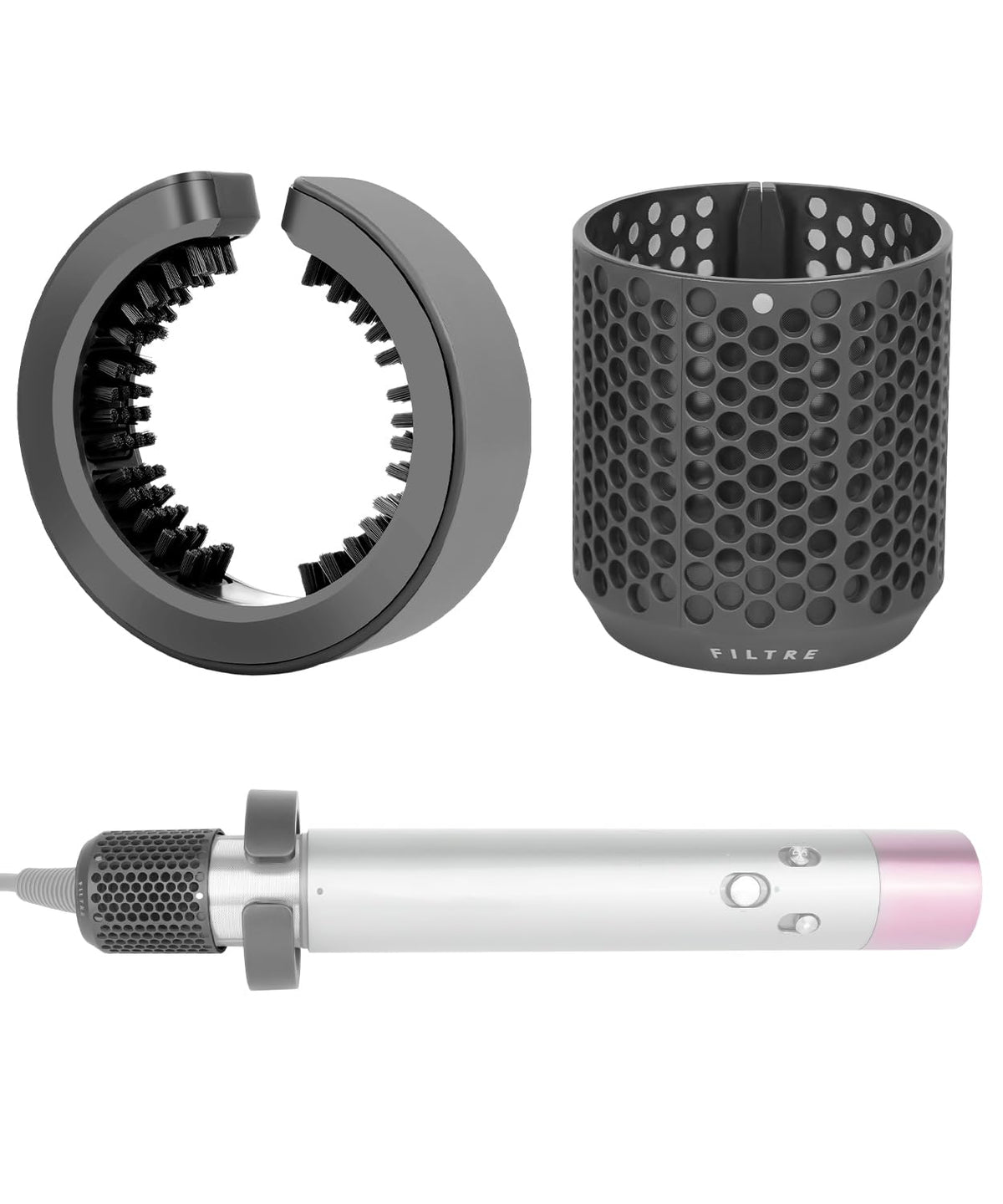 YTCHYYSK outer filter cage cover on Dyson Airwrap protects hair during styling with gentler heat.