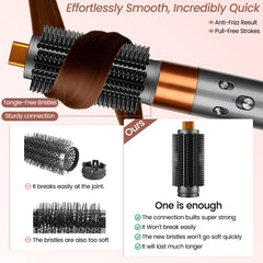 YTCHYYSK round brush attachment, Dyson Airwrap-compatible, showcasing precise fit.