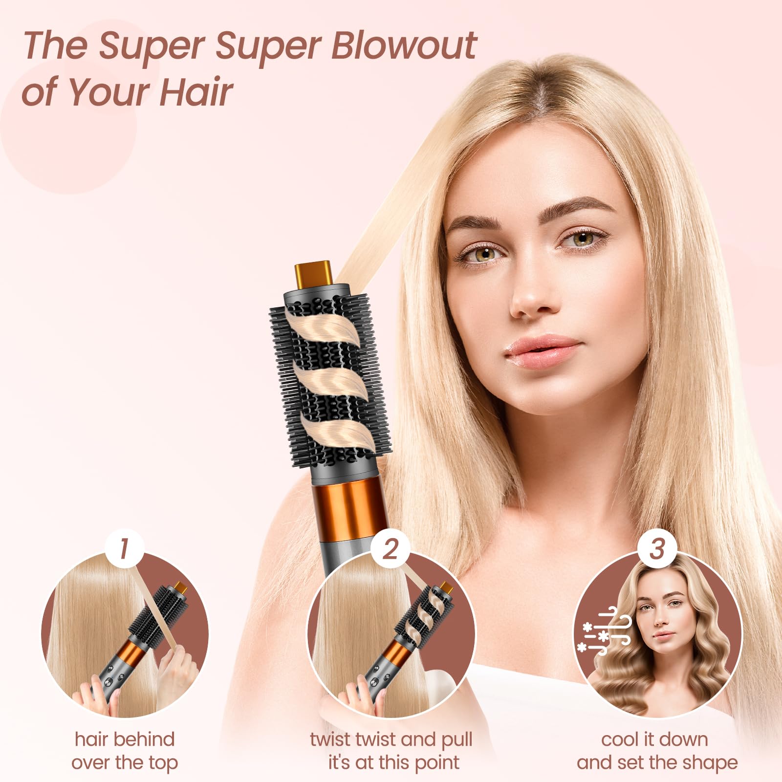 YTCHYYSK round brush attachment bristles close-up demonstrates secure hold.