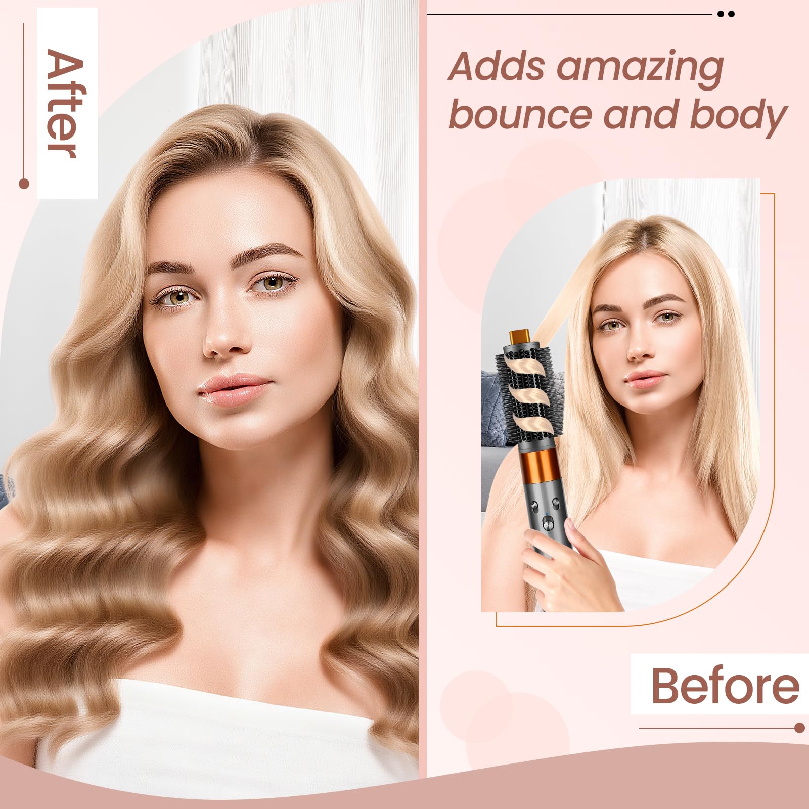 YTCHYYSK round brush attachment bristles close-up, soft yet firm grip.