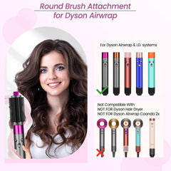 YTCHYYSK upgraded round brush-attachment in rose helps fringe shaping with Dyson Airwrap.