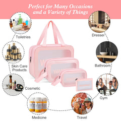 YuanCheng Upgrade Travel Toiletry Bag - flat makeup pouch for easy access