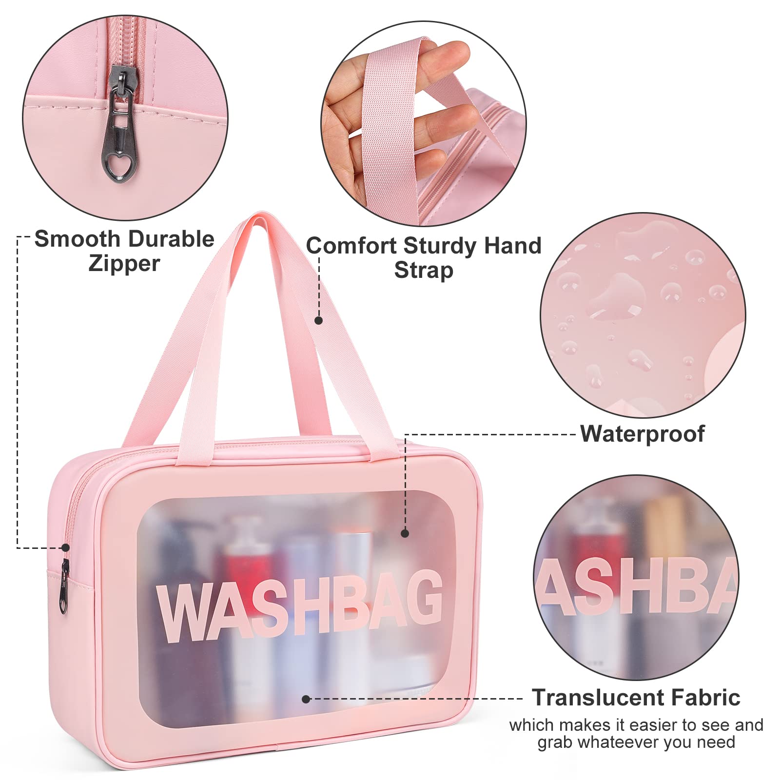 YuanCheng Upgrade Travel Toiletry Bag - durable handle strap for versatile carrying