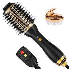 Yucafy 4-in-1 hot air brush front view for versatile styling and travel-ready convenience.