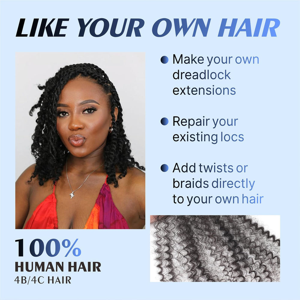 YuDragonFt Afro Kinky Bulk dreadlock extension use demonstrates versatile styling options.