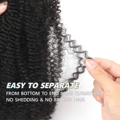 YuDragonFt Afro Kinky Bulk soft feel closeup demonstrates easy handling and comfortable wear.
