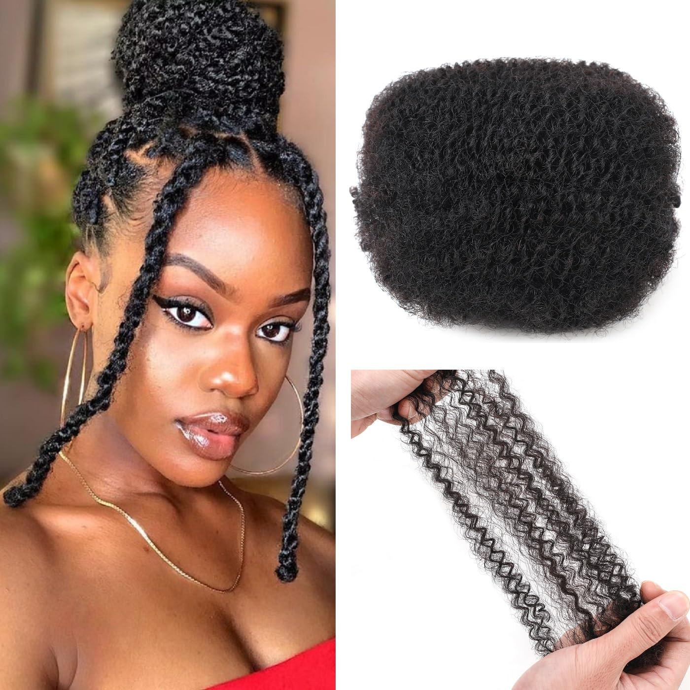 YuDragonFt Afro Kinky Bulk Hair burn-tested softness and safe handling