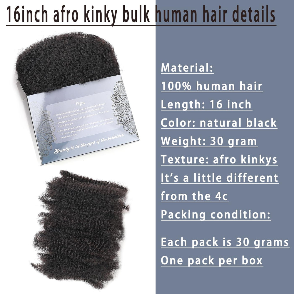 YuDragonFt Afro Kinky Bulk Hair soft pliable texture for micro-twists