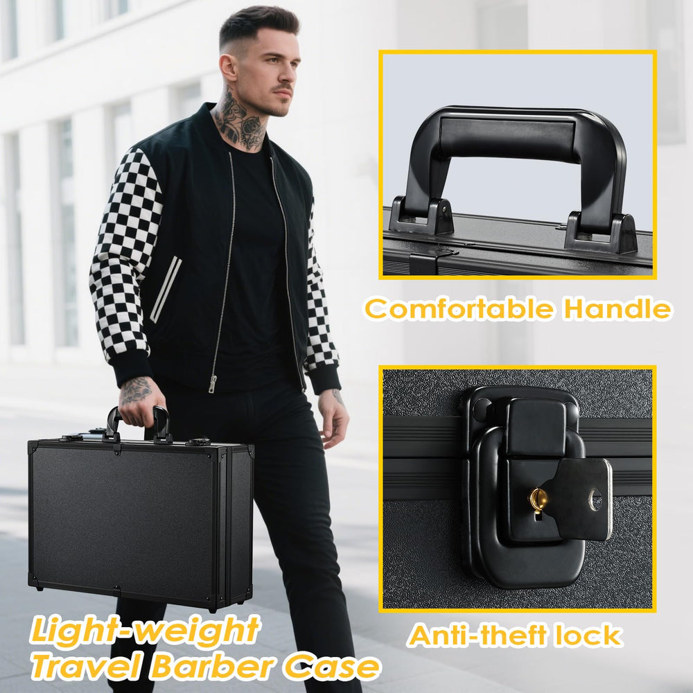 Yueieoun barber accessory case clippers storage keeps guards and clippers secure during travel