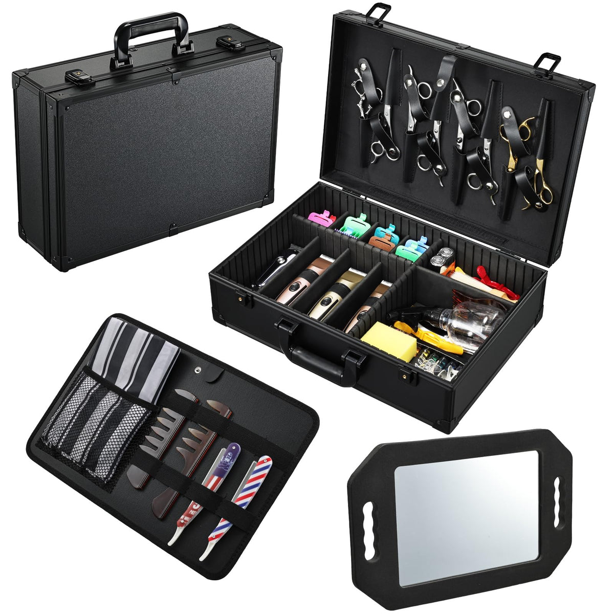 Yueieoun barber accessory case mirror provides client-visible checks during service