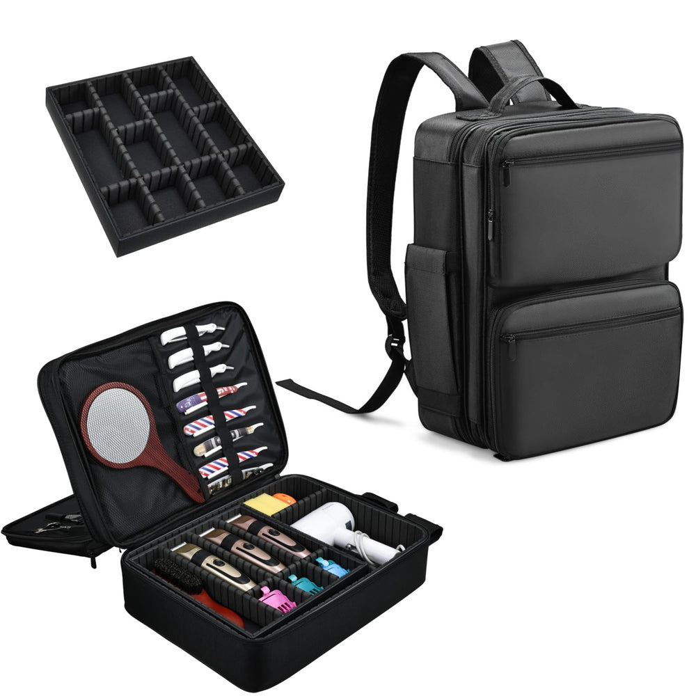 Yueieoun barber bag with detachable tray keeps clippers secure during on-the-go travels.