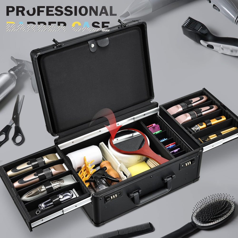 Yueieoun barber case aluminum construction reinforces durability for daily use