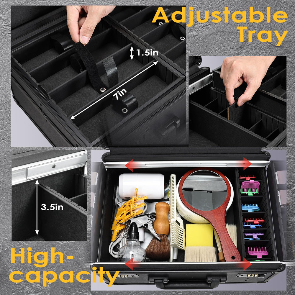 Yueieoun barber case bottom compartment stores complete tool sets