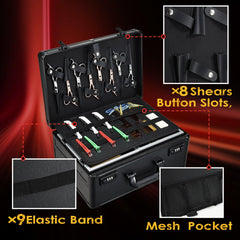Yueieoun barber case detachable tool panel allows easy reach during appointments.