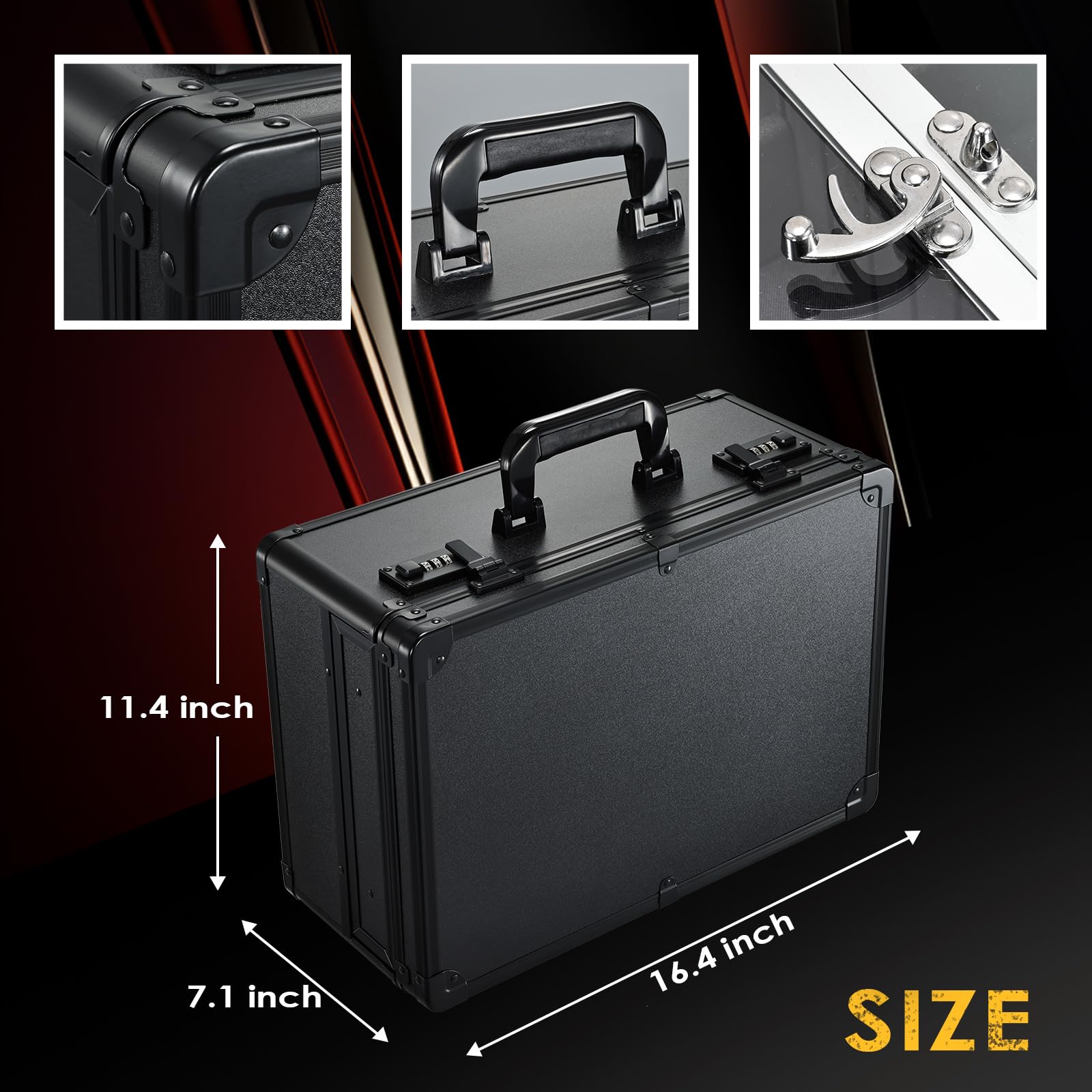 Yueieoun barber case durable aluminum construction with reinforced corners resists wear.