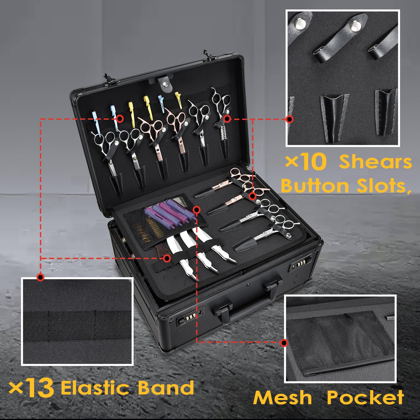 Yueieoun barber case large handle allows comfortable carrying