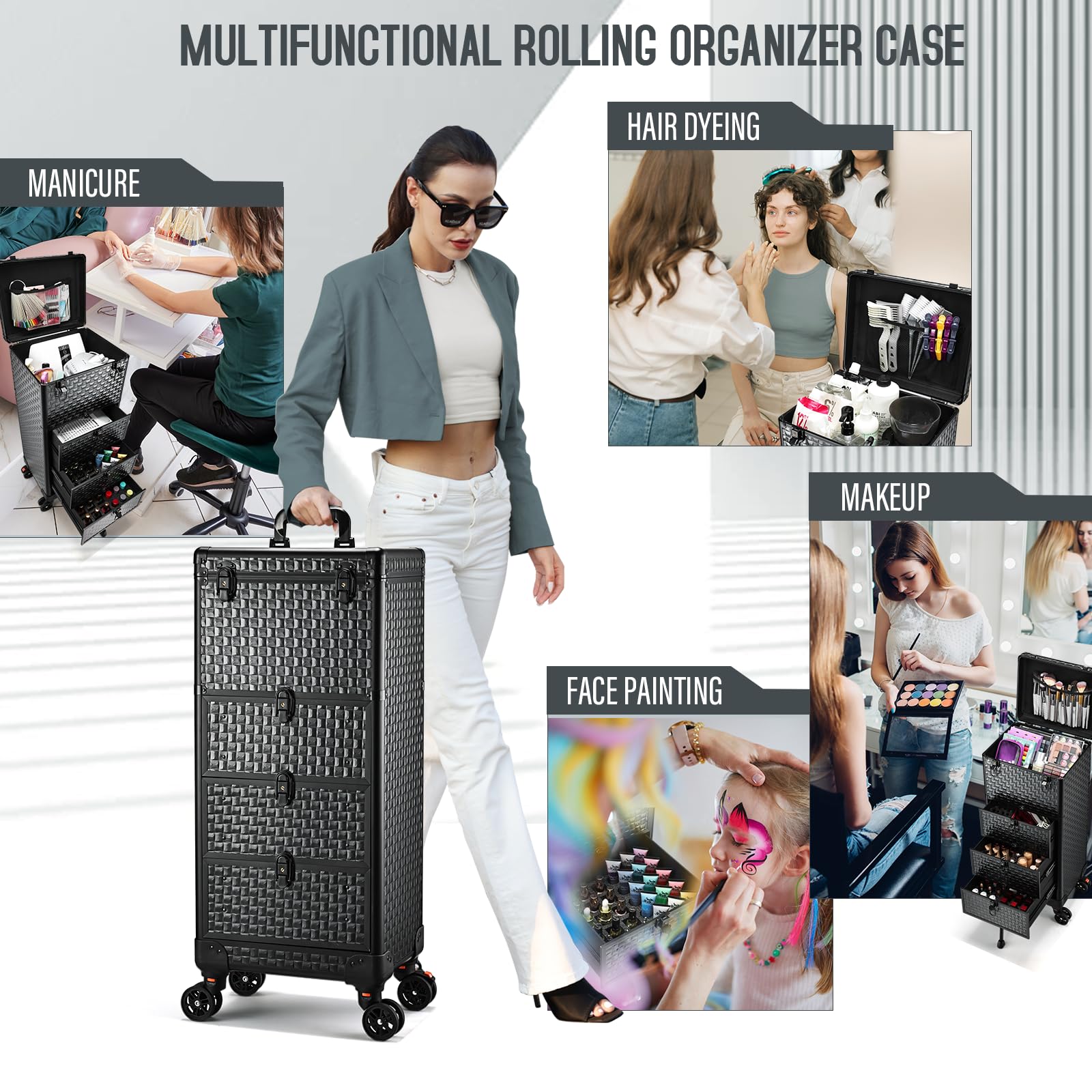 Yueieoun salon cart anti-fall design keeps supplies secured during transport.