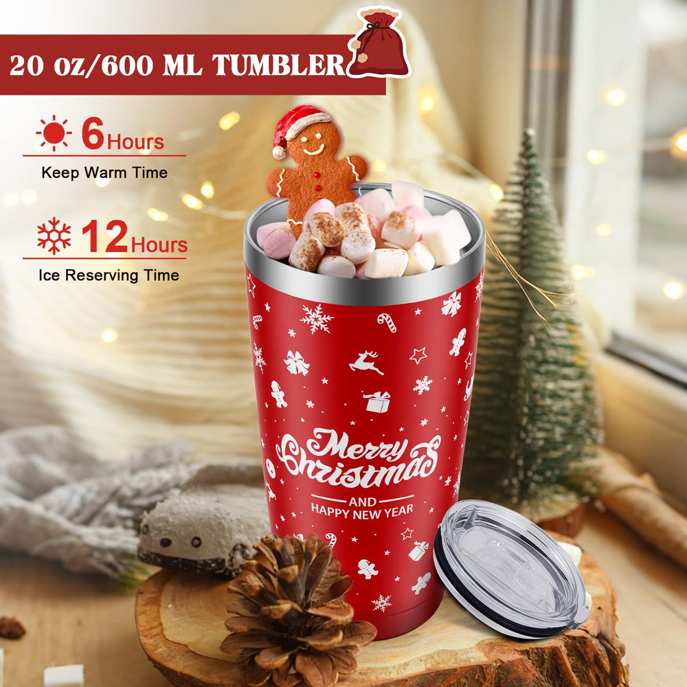 YUEONEWIN insulated tumbler keeps beverages warm, ideal for cozy winter days
