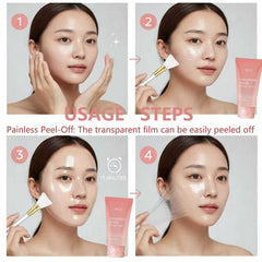 YULI face with mask before bed demonstrates gentle peel-off removal
