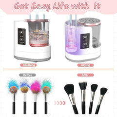 Yuliana makeup brush cleaner with drying tub shows fast air-drying performance.