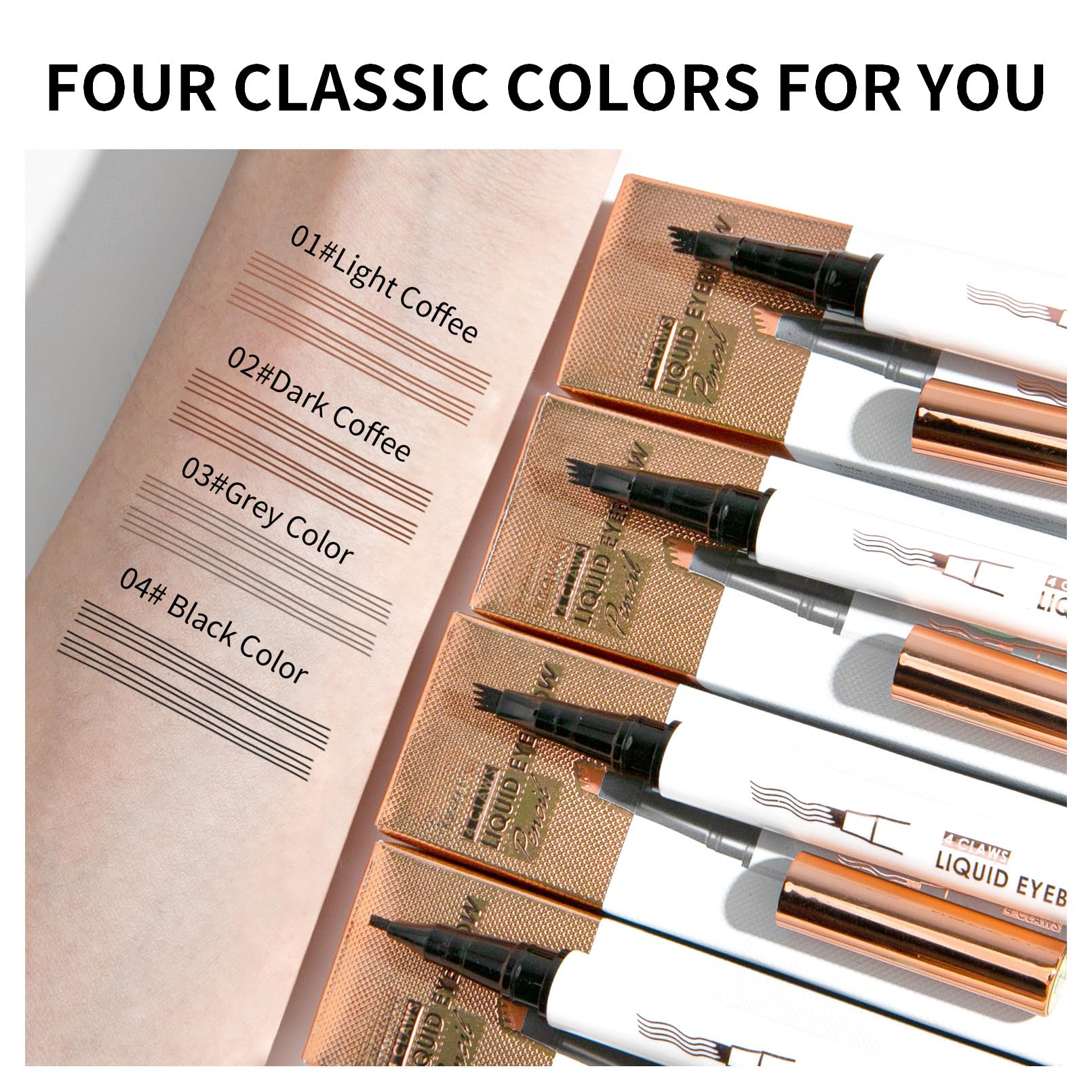 Yulinlon Q707 brow pen application on dry skin for best results.