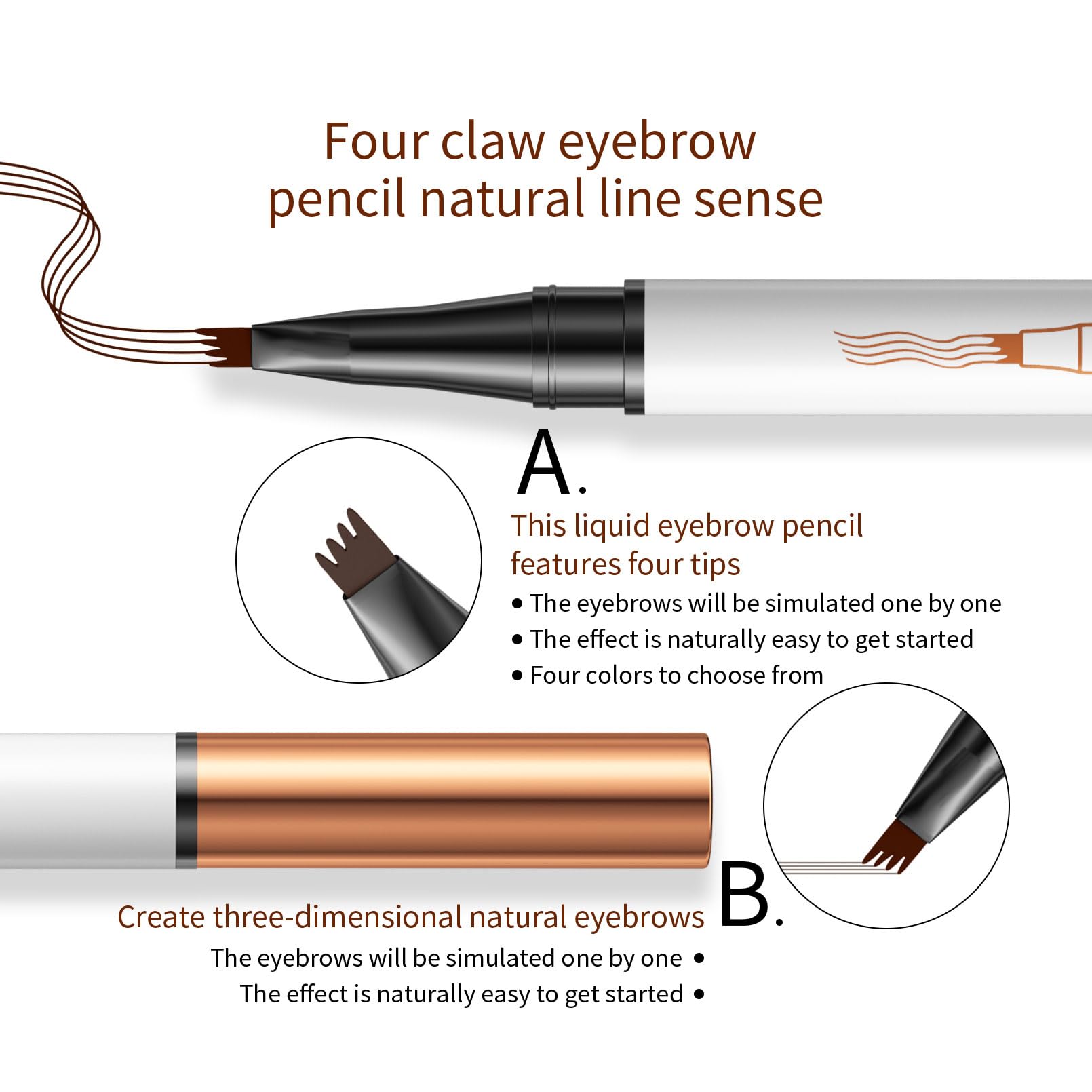 Yulinlon Q707 long-lasting waterproof brow ink demonstrates smudge-proof color.