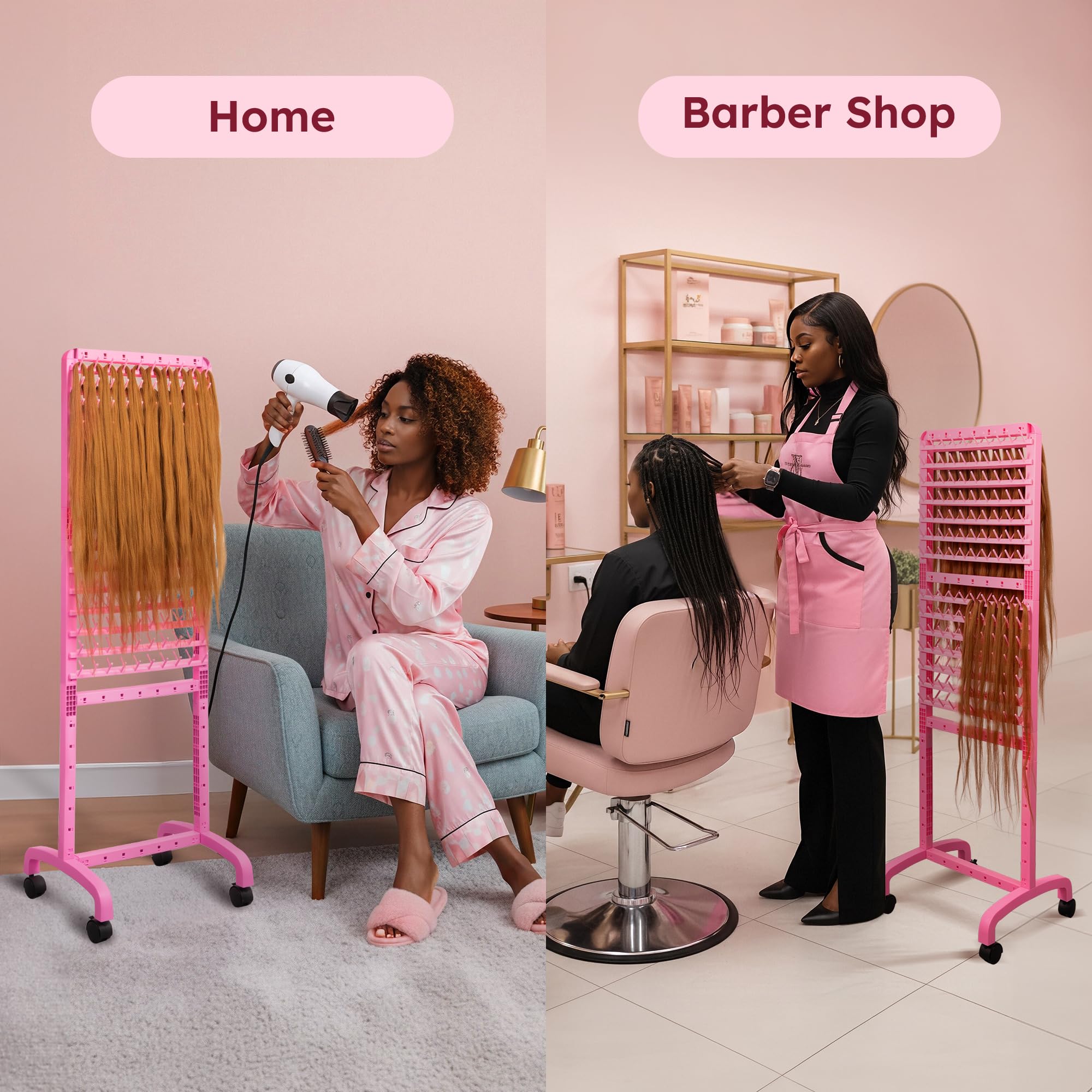 Yumkfoi braiding rack ergonomic height adjusts for comfortable braiding.