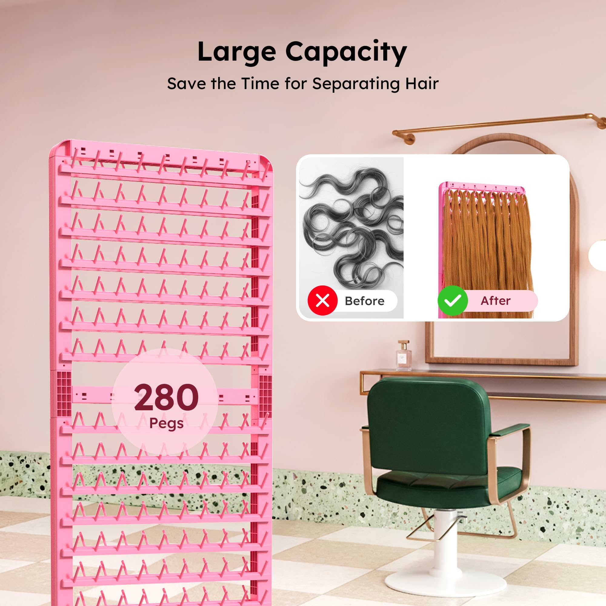 Yumkfoi braiding rack two-sided setup enables flexible workstation layouts.