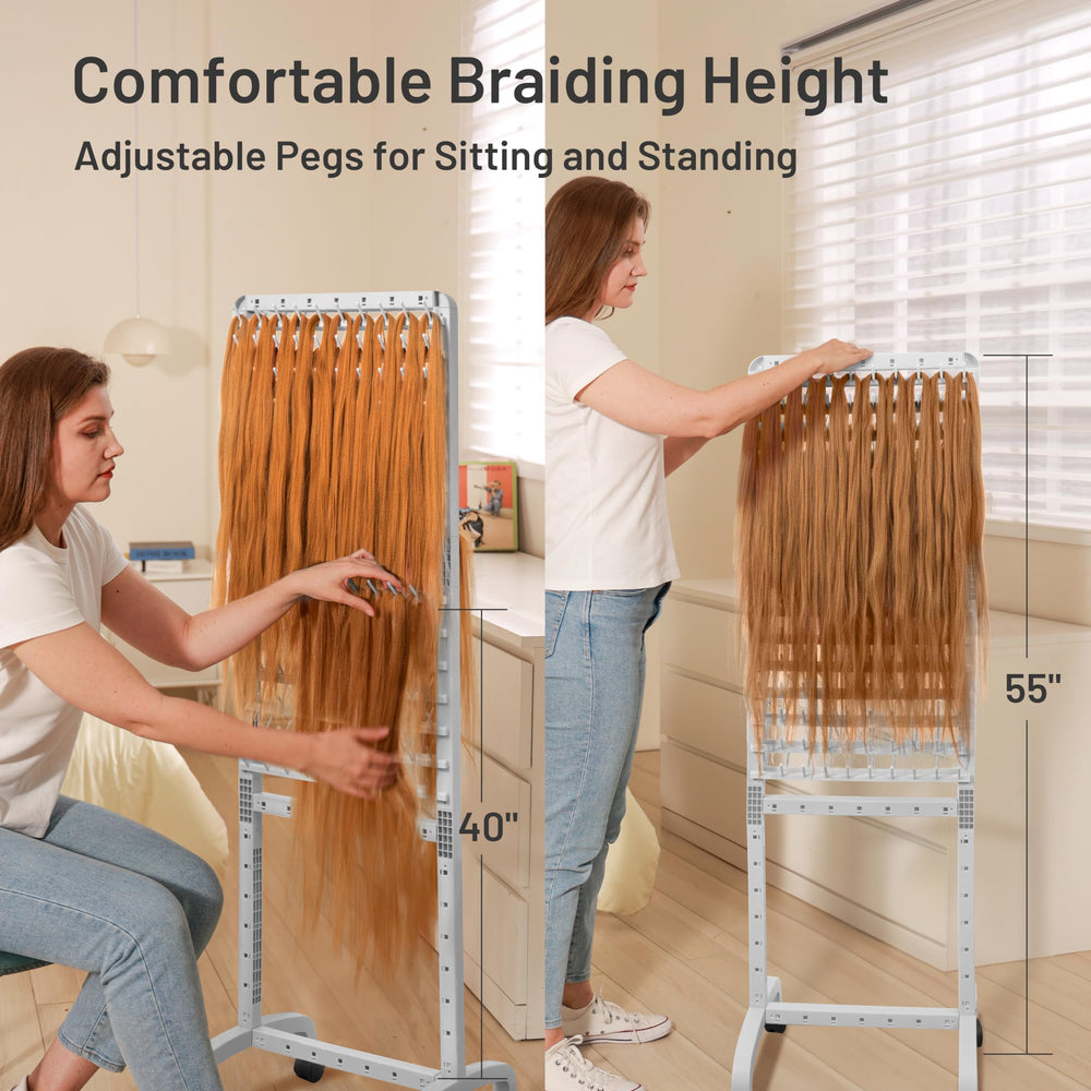 Yumkfoi height-adjustable braiding hair rack customizable ergonomic height