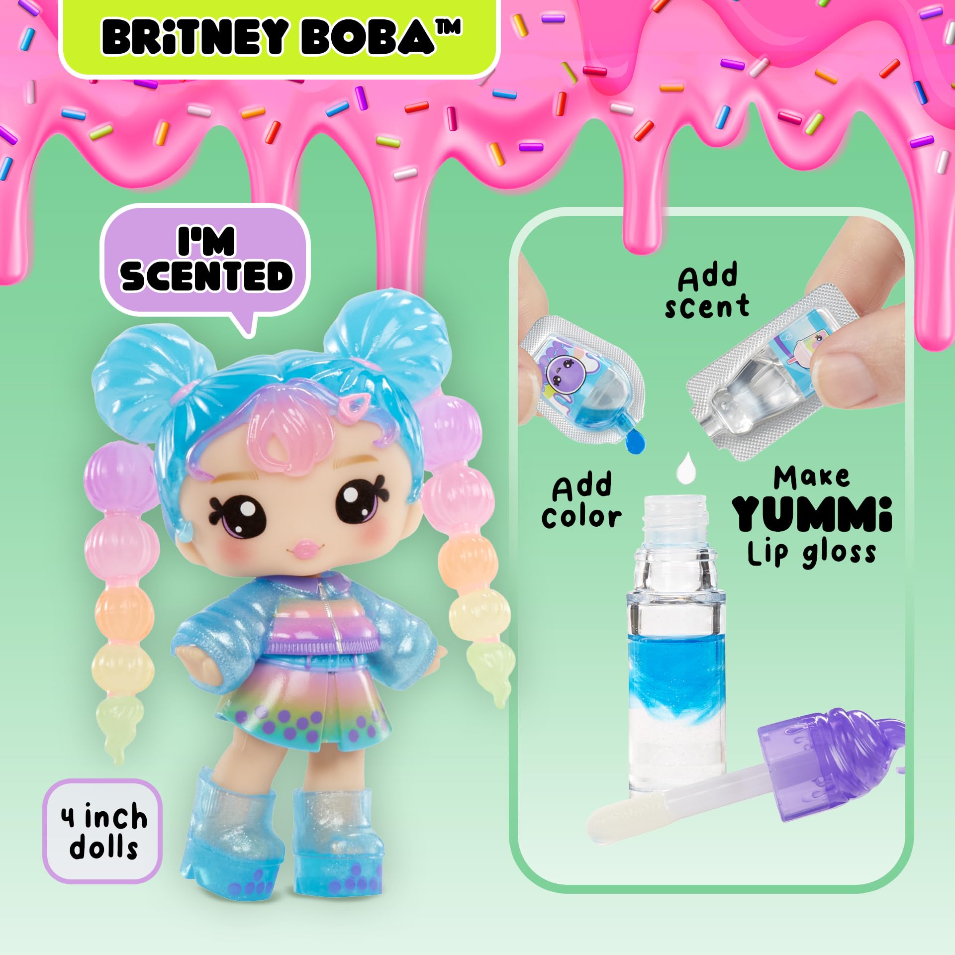 Yummiland DIY kit colors and scents for personalized lip gloss experiments.