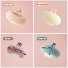 YUMMIS Sunflower Bath Ball's 2-in-1 design blends exfoliation with gentle cleansing.