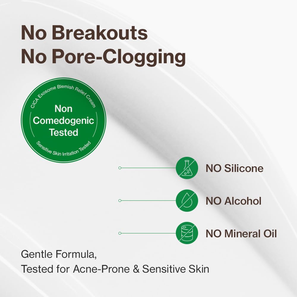 YUMU Cica Exosome Zinc Blemish Relief Cream with ceramide and panthenol for barrier strength