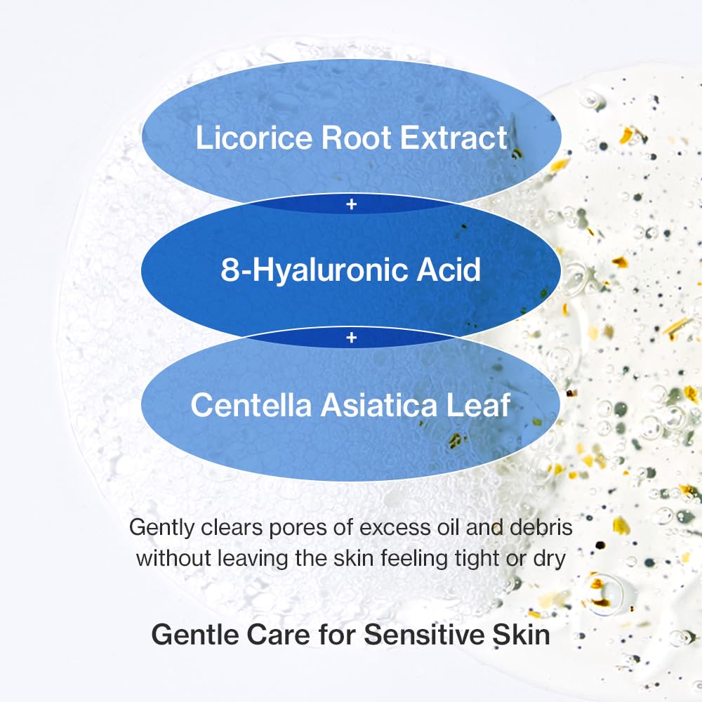 Centella and licorice ingredients in YUMU cleanser for soothing care