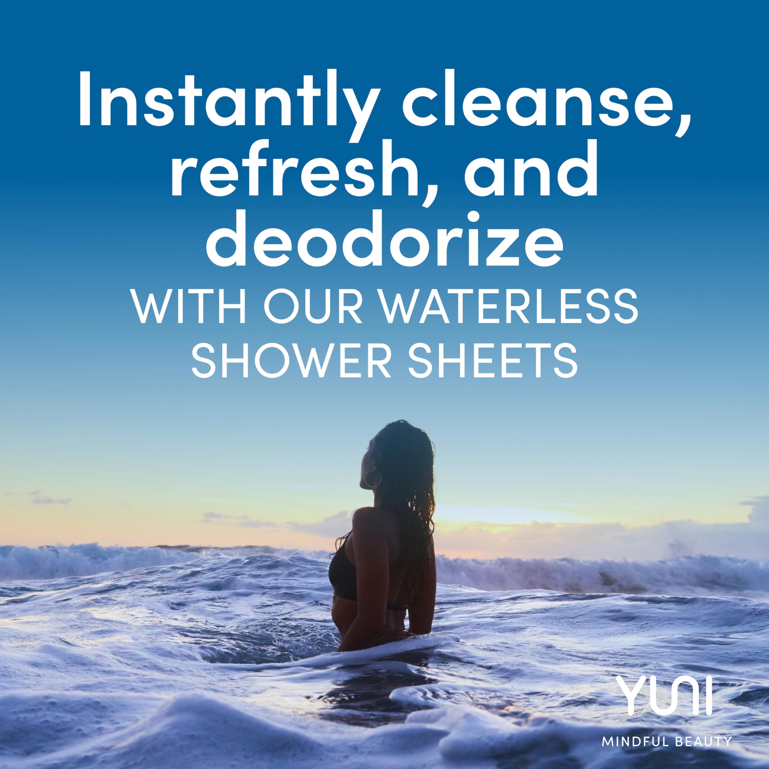 YUNI Beauty Large Body Wipes 12-count to-go pack for quick cleanups after workouts.