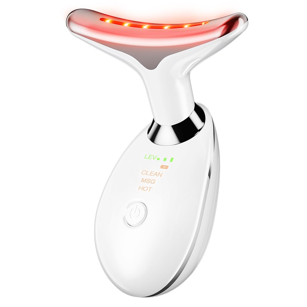 YUNRUO neck-face massager with three colour modes for versatile facial contouring.
