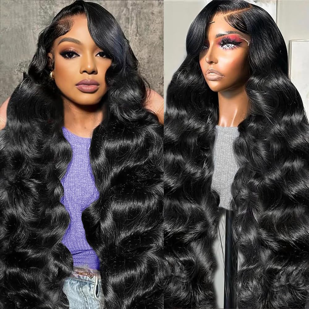 YUNXING 30-inch body wave lace-front wig, front view for natural daily wear.