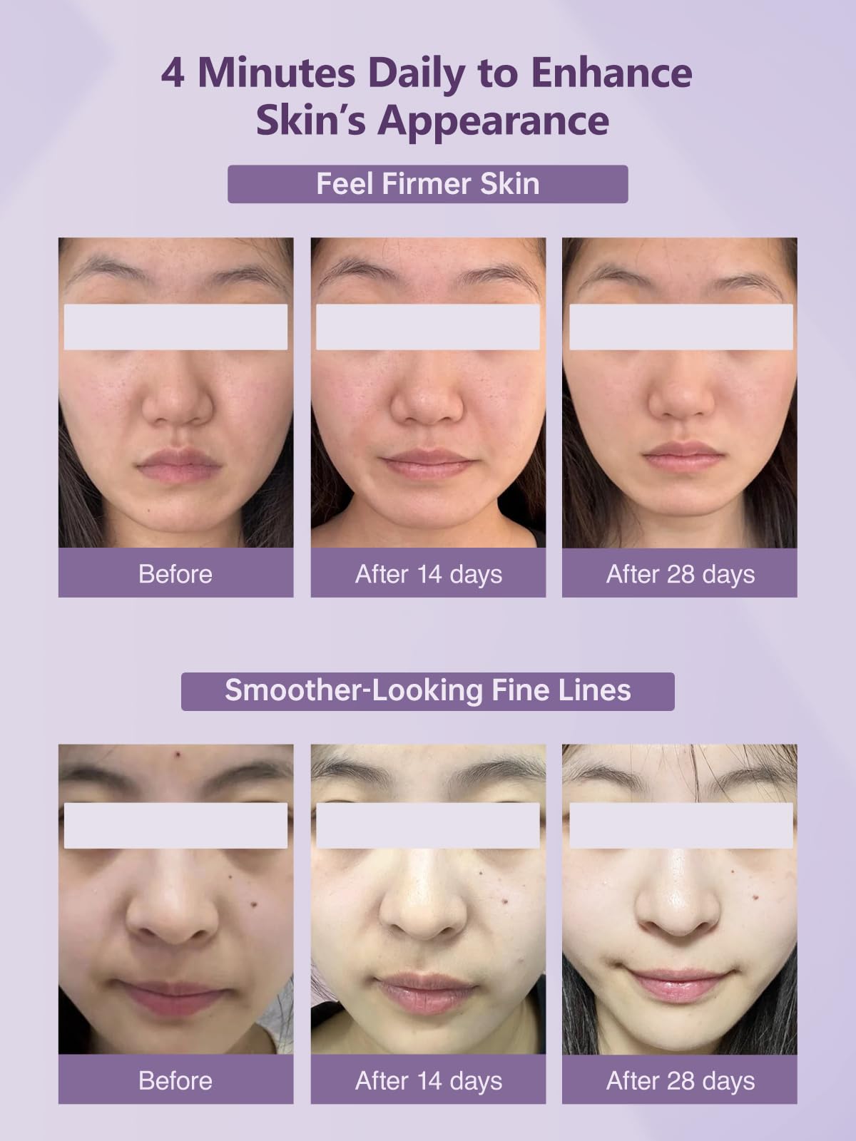 Yuonry eye-area treatment mode with heat and vibration for refreshed eyes.