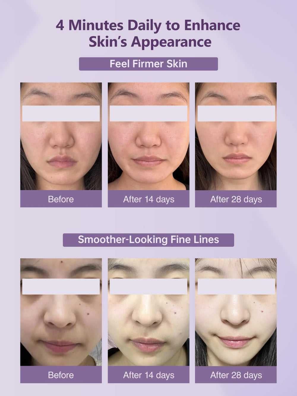 Yuonry eye-area treatment mode with heat and vibration for refreshed eyes.